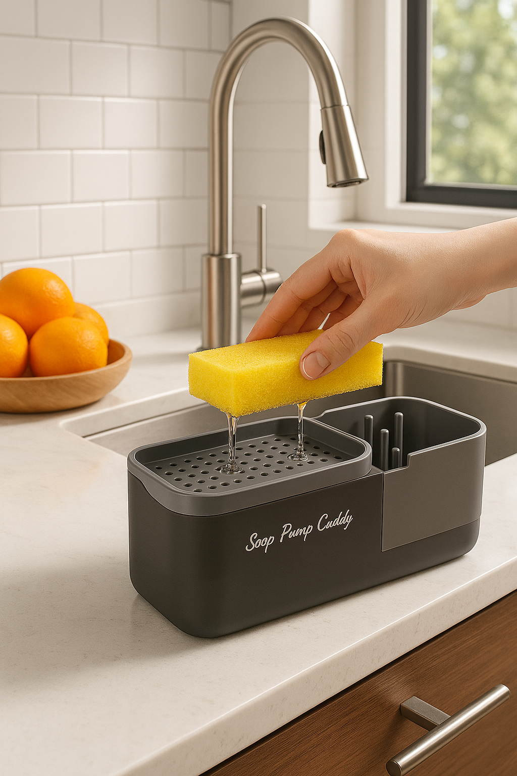 Fregalux® – Dispensador de Lavaloza 3 en 1 para Cocina